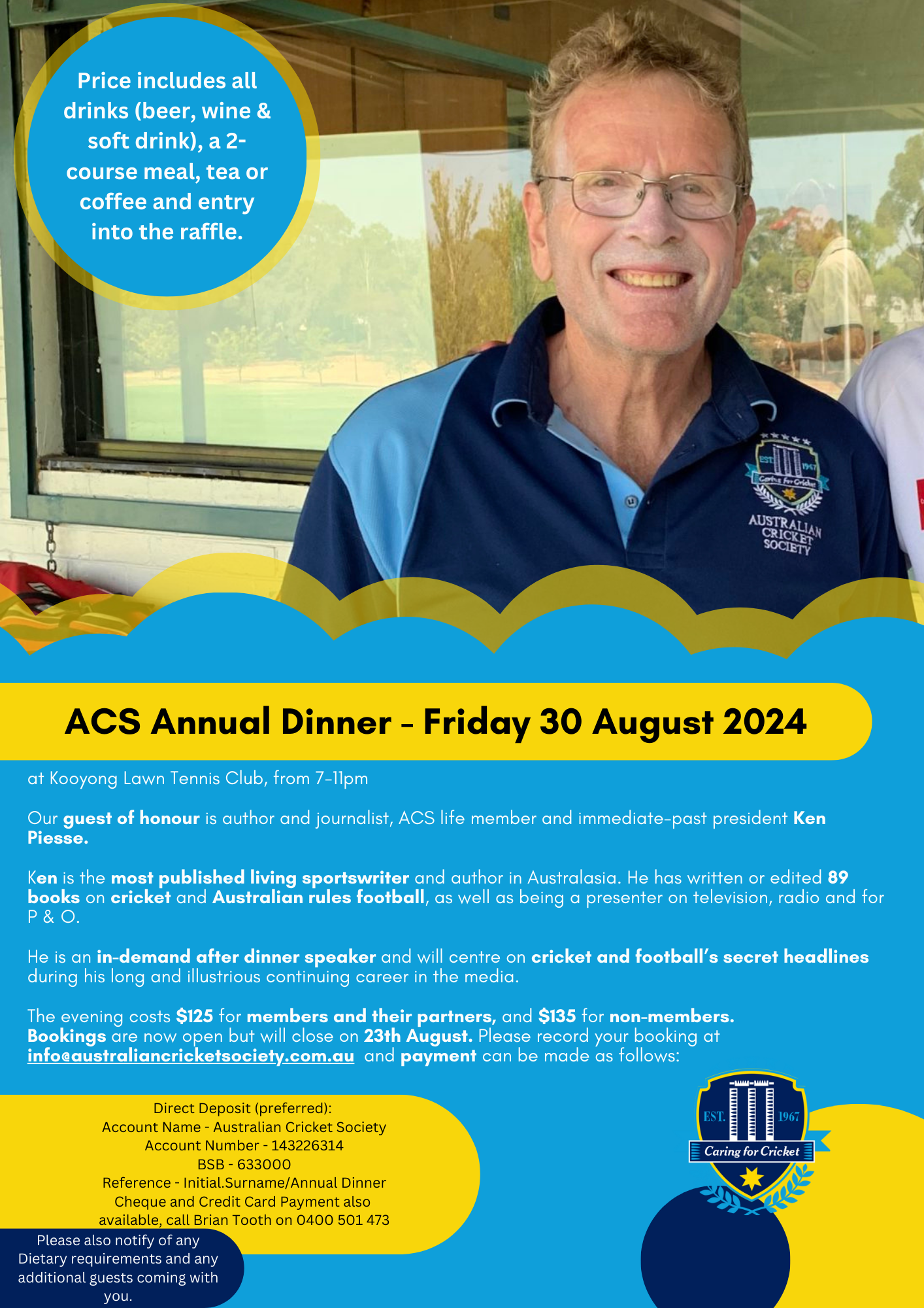 ACS Annual Dinner 2024 - featuring Ken Piesse