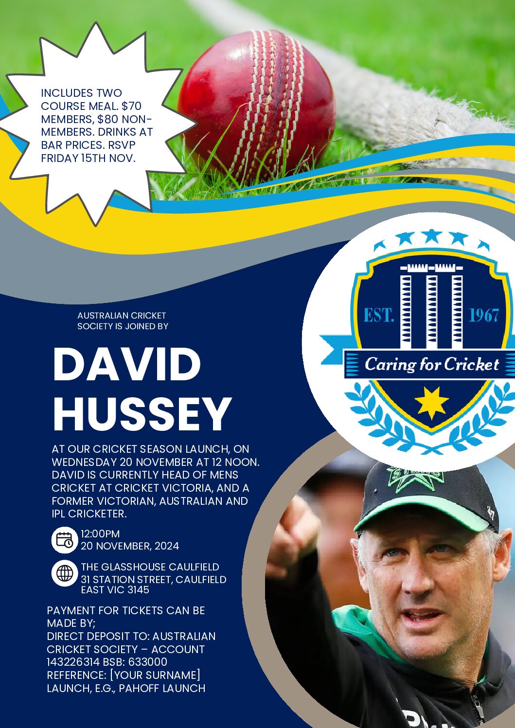 Cricket Season Launch with David Hussey