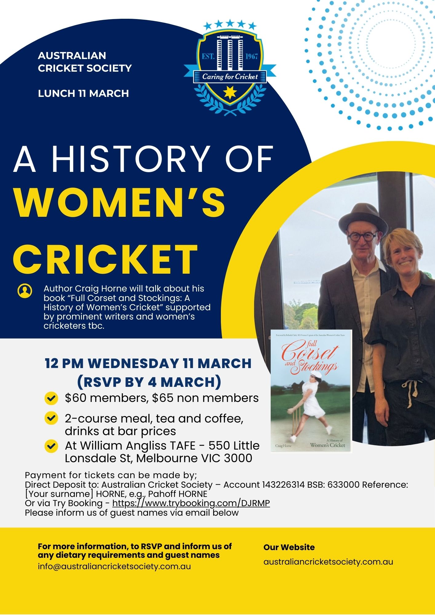 A History of Women's Cricket - Lunch 11 March